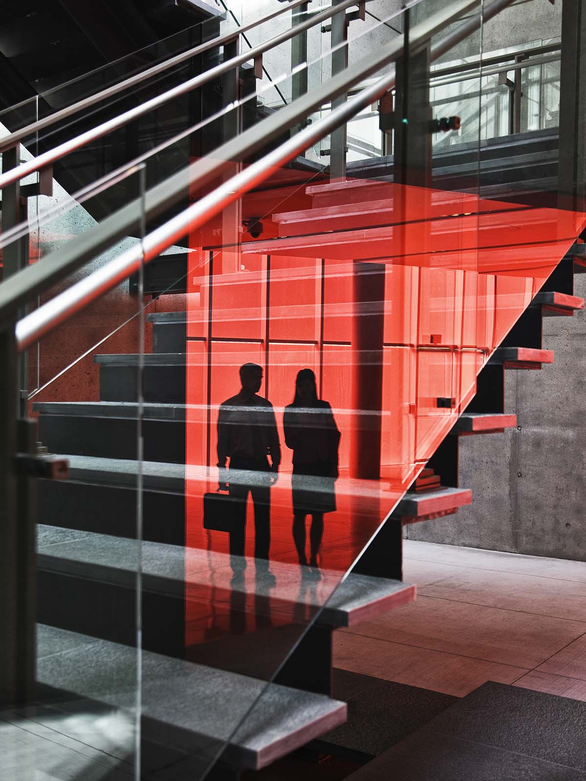 red background